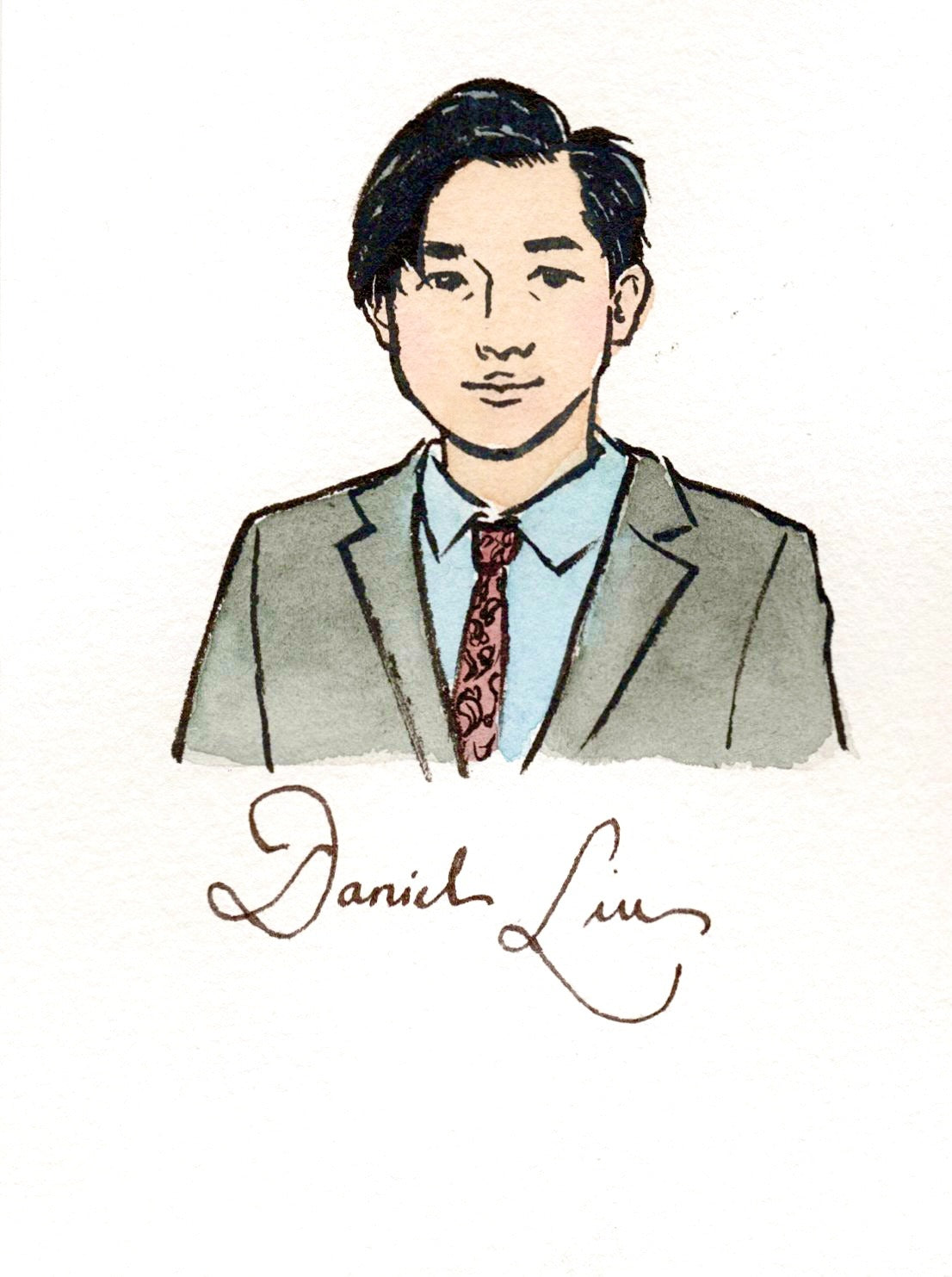 A6 Custom Place Card – Coloured Guest Portrait and Handwritten Full Name