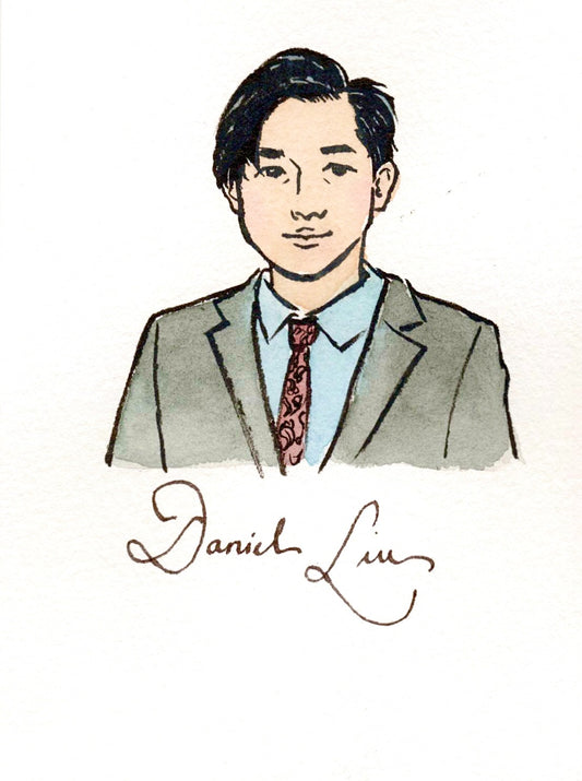 A6 Custom Place Card – Coloured Guest Portrait and Handwritten Full Name